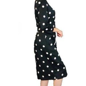 Worthington Women’s Size 14 Black White Polka Dot Classic Pencil Dress